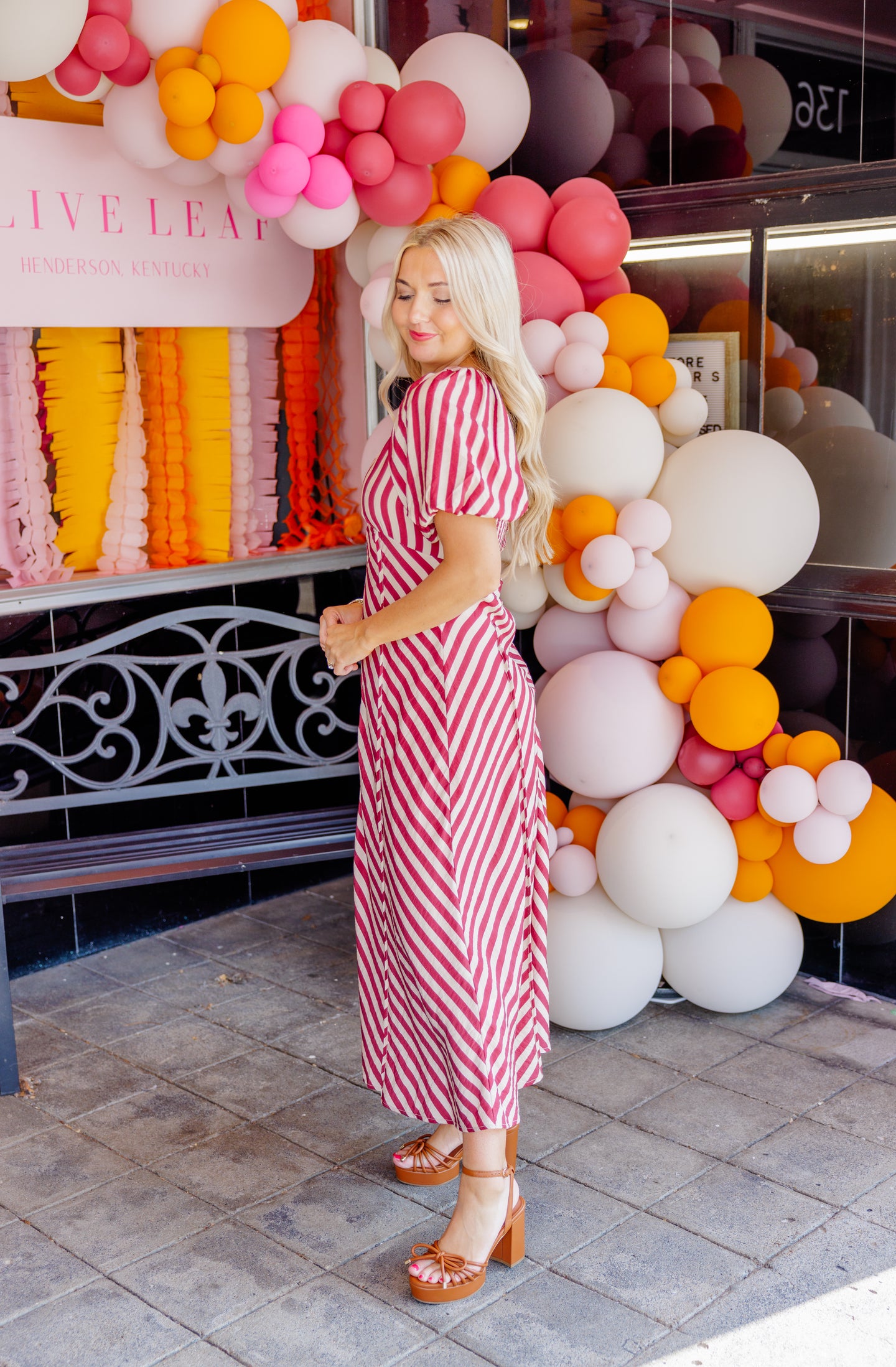 Autumn Stripe Midi Dress